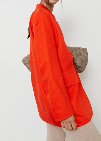 Оранжевый женский жакет оверсайз лен бленд H&M однотонный - демисезонный