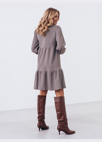 Коричневое короткое кашемировое платье коричневое Dressa