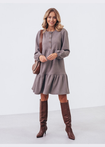 Коричневое короткое кашемировое платье коричневое Dressa