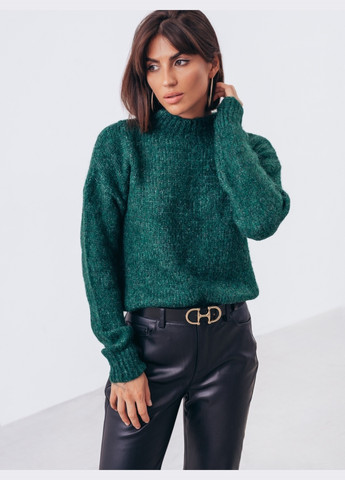 Зеленый зеленый свитер мелкой вязки Dressa