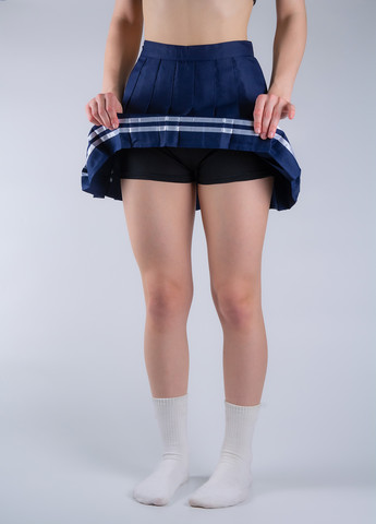 Темно-синяя спортивная в полоску юбка No Brand плиссе