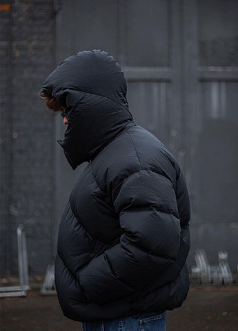 Чорна демісезонна оверсайз зимня куртка quadro VDLK