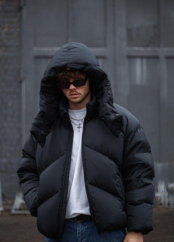 Черная демисезонная оверсайз зимняя куртка quadro VDLK