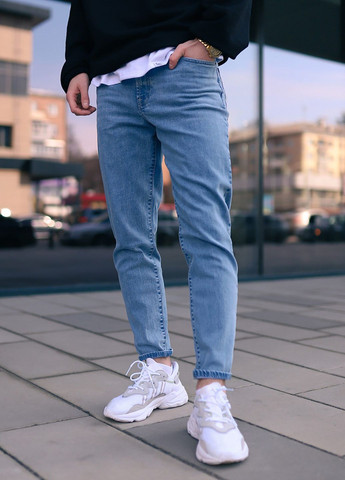 Синие демисезонные джинсы мом Denim