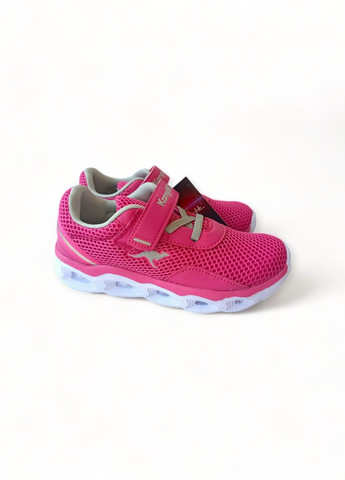 Розовые всесезонные кроссовки детские для девочки 02088/6252 с мигалками Kangaroos
