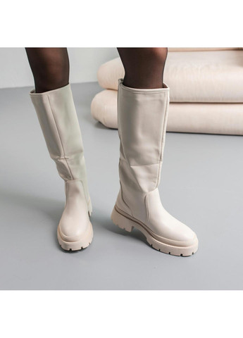 Осенние сапоги женские wilma 3871 235 молочный Fashion