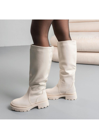 Осенние сапоги женские wilma 3871 235 молочный Fashion