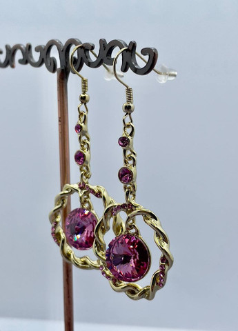 Сережки металеві рожеві No Brand (265329739)