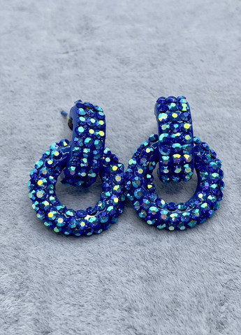Сережки металеві сині No Brand (265329722)