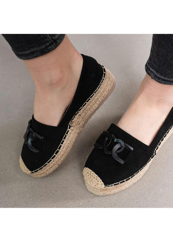 Чёрные женские эспадрильи favorite 3976 23 черный Fashion однотонный (265391549)