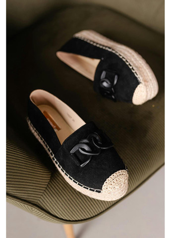 Чёрные женские эспадрильи favorite 3976 23 черный Fashion однотонный (265391549)