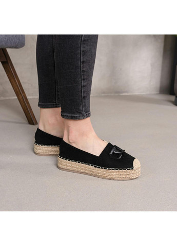 Чёрные женские эспадрильи favorite 3976 23 черный Fashion однотонный (265391549)