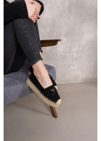 Чёрные женские эспадрильи favorite 3976 23 черный Fashion однотонный (265391549)