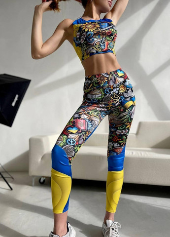 Женский фитнес костюм спортивные лосины и топ для занятий спортом ААА (265536618)
