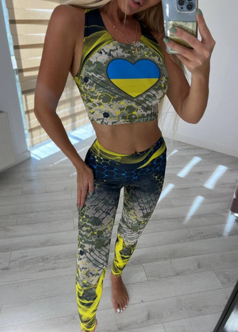 Жіночий фітнес костюм спортивні лосини та топ для занять спортом ААА (265536645)