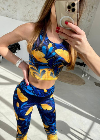 Женский фитнес костюм спортивные лосины и топ для занятий спортом ААА (265536623)