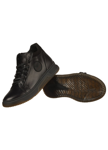 Черные зимние мужские кроссовки с кожи 179 Barzoni