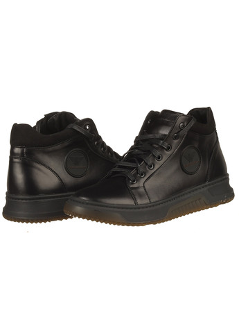 Черные зимние мужские кроссовки с кожи 179 Barzoni