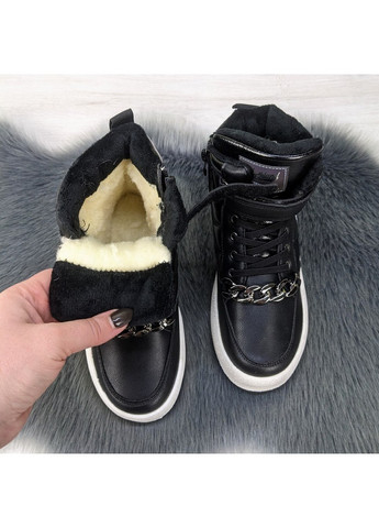 Черные повседневные зимние ботинки подростковые зимние для девочки Jong Golf