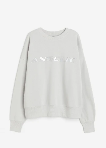Світло-сірий світшот H&M напис (265525800)
