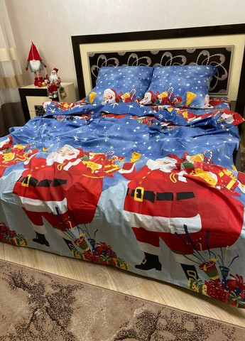Комплект постельного белья Новогоднее семейный 215 х 150 см 2 шт, наволочки 70 х 50 см No Brand (265542640)