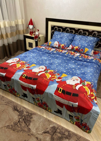 Комплект постельного белья Новогоднее семейный 215 х 150 см 2 шт, наволочки 70 х 50 см No Brand (265542640)