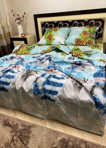 Комплект постельного белья Снеговички полуторный 215 х 150 см No Brand (265542741)