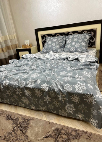 Комплект постельного белья Снежинки семейный 215 х 150 см 2 шт No Brand (265542734)