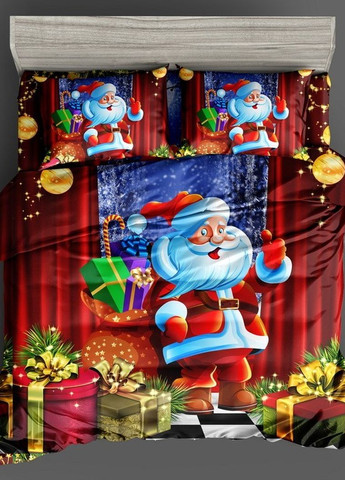 Комплект постельного белья Epico Новогодний Дед Мороз красный фланель 150 х 220 см G23 No Brand (265542667)