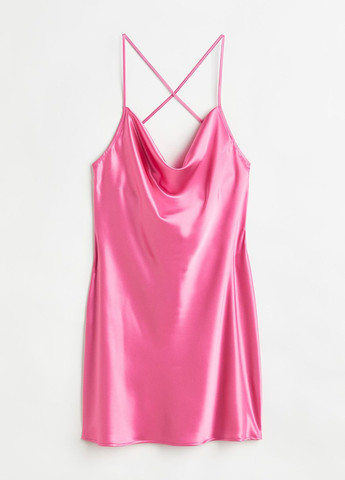 Розовое повседневный платье атласное H&M однотонное