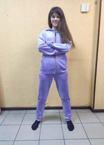 Женский теплый спортивный костюм с капюшоном для занятий спортом и повседневной носки велюр ААА (266041173)