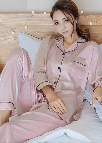 Розовая всесезон атласная пижама костюм фламинго july's song размер 5xl розовый 56 No Brand