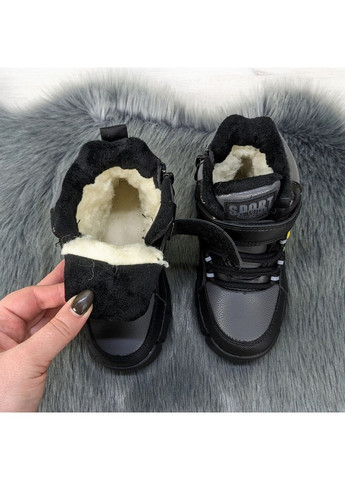Черные повседневные зимние ботинки зимние для мальчика Lilin