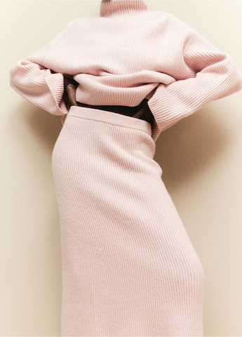 Светло-розовая кэжуал однотонная юбка H&M