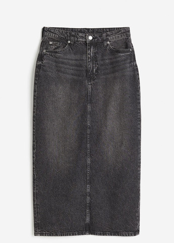 Темно-серая джинсовая однотонная юбка H&M