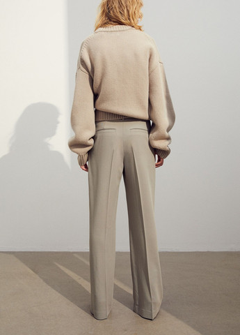 Серо-бежевые классические демисезонные брюки H&M