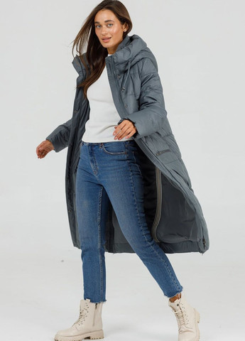 Оливковая (хаки) зимняя пуховик женский хвойный Lora