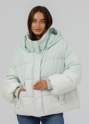 Белая зимняя пуховая куртка оверсайз айвори Black