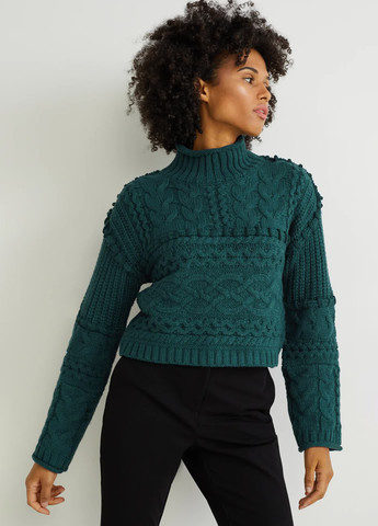Зеленый демисезонный свитер оверсайз C&A