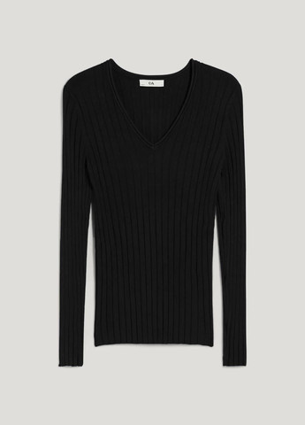 Чорний демісезонний пуловер у рубчик C&A
