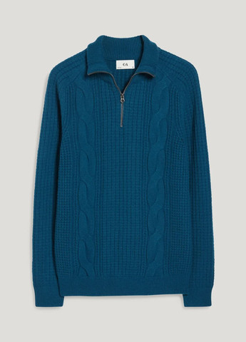 Синій демісезонний зіп- светр із вовни C&A