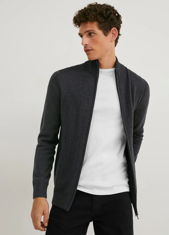 Сірий демісезонний зіп-светр C&A