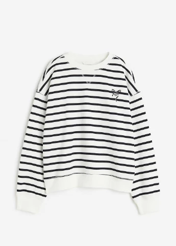 Белый свитшот H&M полоска (266045221)