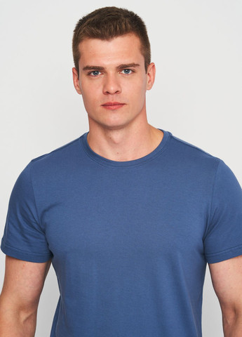 Синяя футболка для мужчин с коротким рукавом Роза