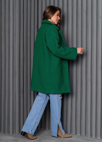 Зелене демісезонне Жіноче пальто однобортне ISSA PLUS
