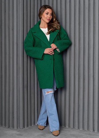 Зелене демісезонне Жіноче пальто однобортне ISSA PLUS
