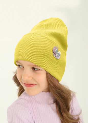 4101 Шапка трикотажная "Нежность" Лимонный 50-52г. (A_001765) Anmerino (266236197)