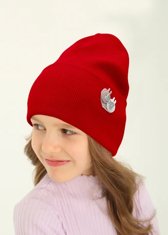 4101 Шапка трикотажна "Ніжність" Червоний 50-52р. (A_001766) Anmerino (266236288)