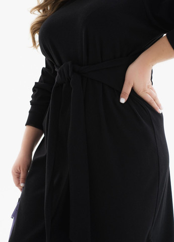 Черное повседневный платье Minova однотонное