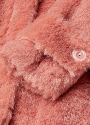 Темно-розовая демисезонная куртка из искусственного меха темно-розовый кэжуал демисезон H&M